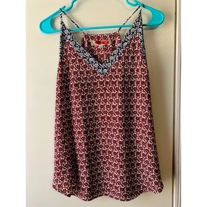 LOFT tank top—maroon, white and navy